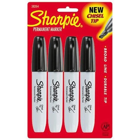 NEWELL CORP Newell Corporation San38264 Marker Set Sharpie Chisel Blk 4 Ct SAN38264